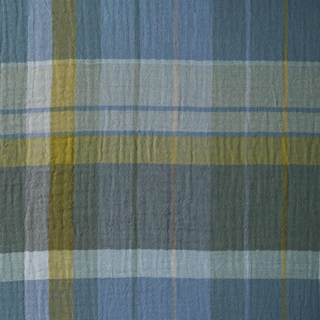 Musselin Double Gauze Karomuster grün blau